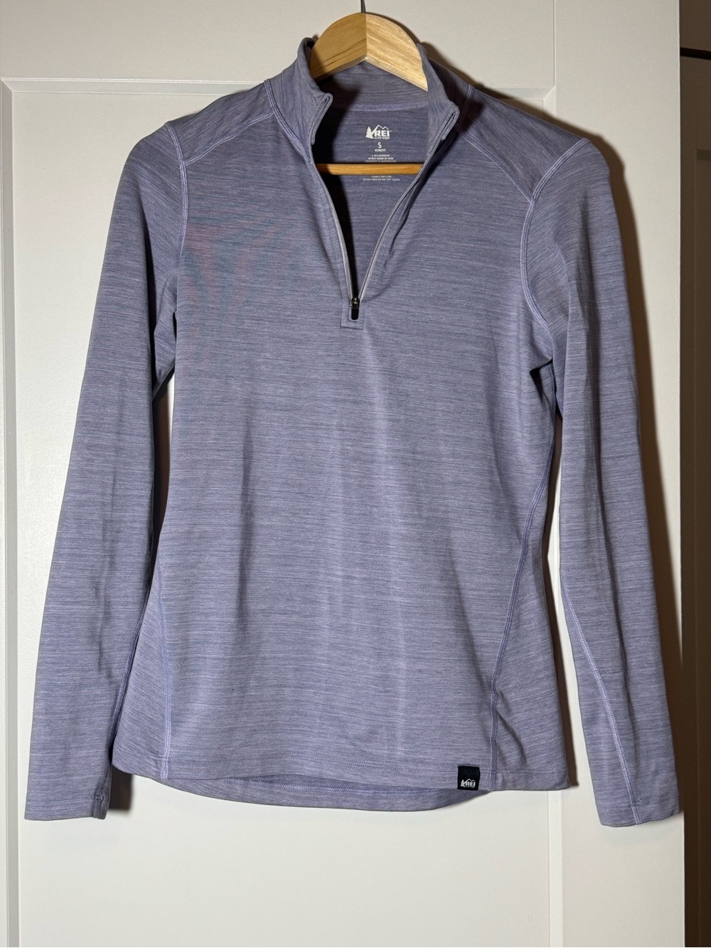 REI Midweight Base Layer Half-Zip Top Lilac Dusk Lavender S